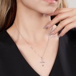 Personalized 5 Birthstones Cross Necklace Birthday Christian Gift for Women