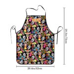 Personalized Skeleton Waterproof Unisex Apron with Name for Hairdressing Cooking Day of the Dead Gift for Baker Barber