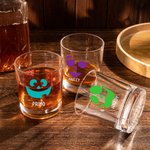 Personalized Jack-O'-Lantern 10oz Whisky Glasses with Name Birthday Halloween Grandparents Day Gift for Family Friends