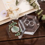 Boîte à Bagues en Acrylique avec Aimant Personnalisée avec Nom et Date Motif Eucalyptus Accessoire pour Mariée Cadeau Mariage pour Jeunes Mariés