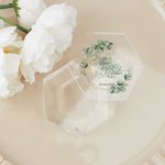 Boîte à Bagues en Acrylique avec Aimant Personnalisée avec Nom et Date Motif Eucalyptus Accessoire pour Mariée Cadeau Mariage pour Jeunes Mariés