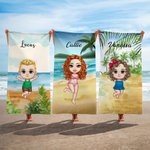 Personalisiertes Cartoon-Figur Name Strandtuch Super Saugfähiges Sandfreies Handtuch Badetuch Geburtstag Strand Pool Party Urlaub Geschenk für Familie