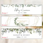 Personalized Eucalyptus Theme Wedding Water Bottle Labels Set of 30 Engagement Bridal Shower Party Gift
