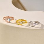 Personalised Minimalist Dainty Initial Ring with Birthstone Female Jewellery Anniversary Birthday Gift for Women