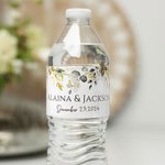 Personalized Eucalyptus Theme Wedding Water Bottle Labels Set of 30 Engagement Bridal Shower Party Gift