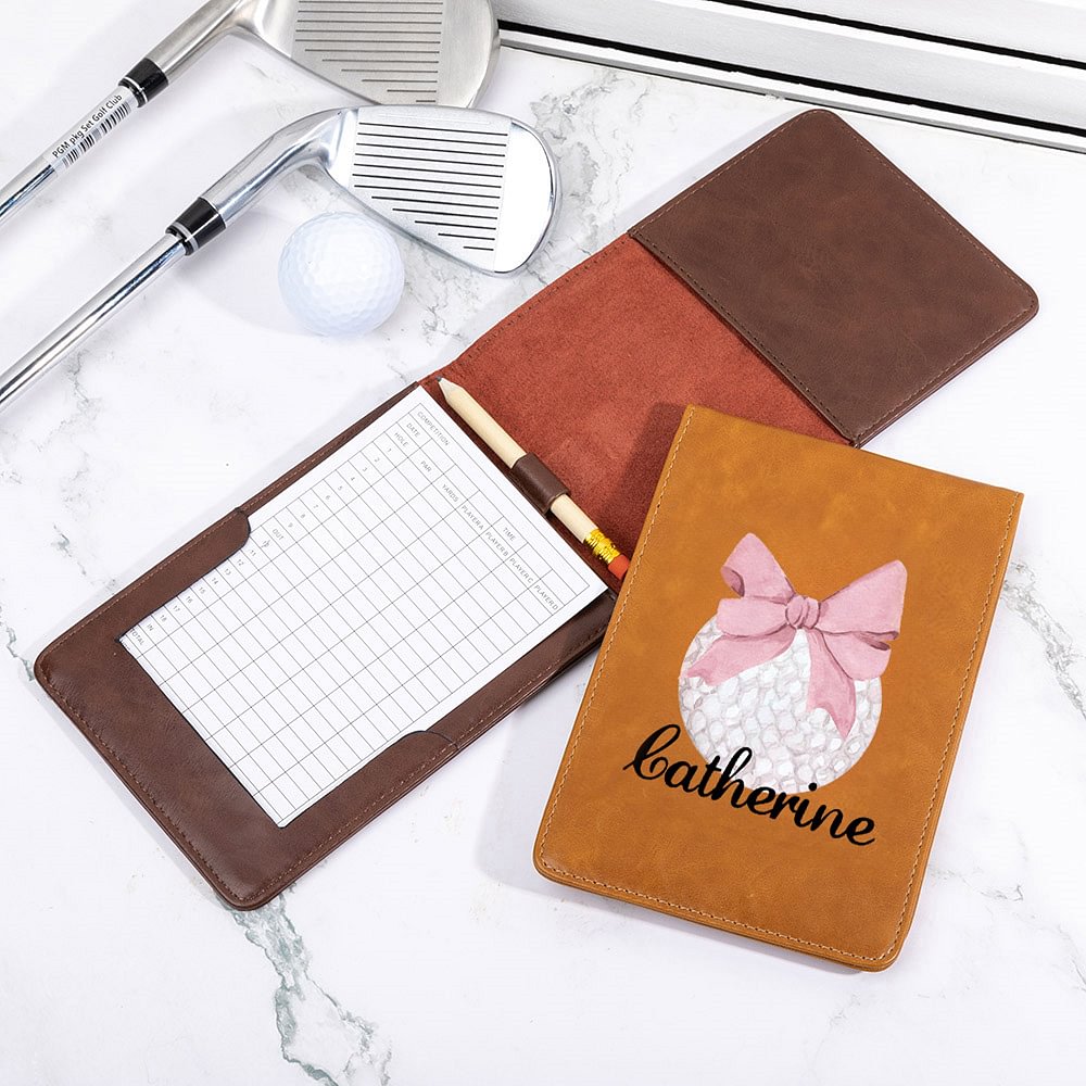 Porte carte de score de golf personnalisé avec nom et boucle pour crayon Accessoires de golf Cadeau pour l'amateur de golf Coach