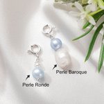 Breloque Perle d'Eau Bleue en Argent Sterling Personnalisée avec Nom et Date Accessoire de Mariée Cadeau Charm pour Chaussures Bouquet Robe Jarretière