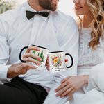 Personalized Ceramic Wildflower Pine Tree 11oz Mug with Name Anniversary Wedding for Couples