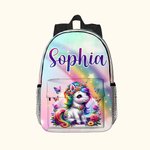 Gepersonaliseerde Leuke Fantasie Eenhoorn Kinderschoolrugzak met Naam Grote Capaciteit Dagelijks Gebruik Terug naar School Cadeau voor Kinderen