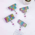 Personalized Glitter Dalmatian Dots Retractable Badge Reel with Lanyard Officer Accessories Birthday Appreciation Gift for Nurse Teacher