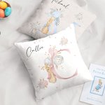 Henkilökohtainen söpö Peter Rabbit Floral Initial Throw tyynyn kansi nimi Baby Shower syntymäpäivälahja vastasyntyneelle lapsi