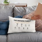 Personalisierte lustige Skelett Familie werfen Kissenbezug mit 2-8 Namen Home Decor Halloween Geburtstag Geschenk für Familie