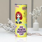 Personalisierte My Mental Breakdown Cup Cartoon Charakter 20oz Skinny Becher mit Geburt Blume und Name Encouragement Geschenk für Familie Besties Freu
