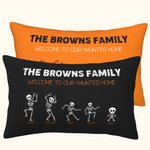 Personalisierte lustige Skelett Familie werfen Kissenbezug mit 2-8 Namen Home Decor Halloween Geburtstag Geschenk für Familie