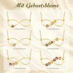 Personalisierte Infinity Halskette mit Geburtsblume und Namen Unendlichkeit Symbol Geburtstag Jahrestag Geschenk für Damen