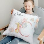 Henkilökohtainen söpö Peter Rabbit Floral Initial Throw tyynyn kansi nimi Baby Shower syntymäpäivälahja vastasyntyneelle lapsi