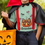 Personalized Pumpkins Coquette Bow Bats 100% Cotton Unisex Kid Adult T-shirt Halloween Thanksgiving Gift for Family