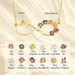 Personalisierte Infinity Halskette mit Geburtsblume und Namen Unendlichkeit Symbol Geburtstag Jahrestag Geschenk für Damen