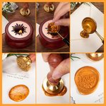 Gepersonaliseerde Vintage Gegraveerde Waszegelstempelset met Handvat Wasparels Wasverwarmer Lepel en Doos Bruiloft Verjaardagsgeschenk voor Paar Knutselliefhebbers