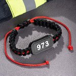 Personalised Thin Red Line Adjustable Handmade Braided Rope Bracelet with 3D Printing Badge Number Birthday Thank You Gift for Firefighter