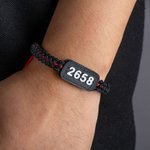 Personalised Thin Red Line Adjustable Handmade Braided Rope Bracelet with 3D Printing Badge Number Birthday Thank You Gift for Firefighter