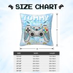 Personalized Multicolour Tie-dye Effect Gamepad Throw Pillow Cover with Name Gaming Elements Home Decor Birthday Gift for Kids Game Lovers