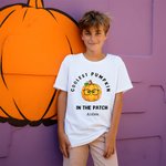 Personalized Coolest Pumpkin In The Patch 100% Cotton Kid T-shirt with Name Halloween Party Gift for Kids