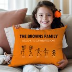 Personalisierte lustige Skelett Familie werfen Kissenbezug mit 2-8 Namen Home Decor Halloween Geburtstag Geschenk für Familie