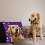 Housse de Coussin Personnalisée avec Photo et Nom Animaux Décoration de Canapé Cadeau Anniversaire pour Amoureux d'Animal de Compagnie