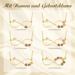 Personalisierte Infinity Halskette mit Geburtsblume und Namen Unendlichkeit Symbol Geburtstag Jahrestag Geschenk für Damen