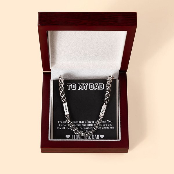 Personalized Cuban Men Necklace with 2  Names Birthday Anniversary Gift for Men