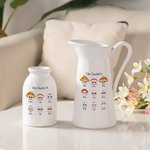 Personalized Sugar Skull Family Ceramic Vase with 1-9 Names Home Decor Day of the Dead Gift for Mom Grandma