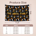 Arazzo personalizzato Ghost Witch Pumpkin Spider Web Trick or Treat con nome Room Decor Regalo di Halloween per amici di famiglia