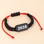 Personalised Thin Red Line Adjustable Handmade Braided Rope Bracelet with 3D Printing Badge Number Birthday Thank You Gift for Firefighter