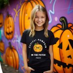 Personalized Coolest Pumpkin In The Patch 100% Cotton Kid T-shirt with Name Halloween Party Gift for Kids