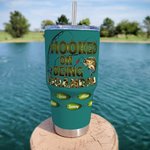Personalisierte Hooked On Being Papa 30oz Tumbler mit 1-16 Namen Großelterntag Vatertag Geschenk für Opa Papa
