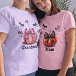 Personalized Pumpkins Coquette Bow Bats 100% Cotton Unisex Kid Adult T-shirt Halloween Thanksgiving Gift for Family