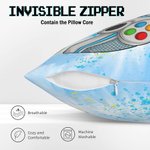 Personalized Multicolour Tie-dye Effect Gamepad Throw Pillow Cover with Name Gaming Elements Home Decor Birthday Gift for Kids Game Lovers