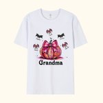 Personalized Pumpkins Coquette Bow Bats 100% Cotton Unisex Kid Adult T-shirt Halloween Thanksgiving Gift for Family