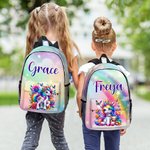 Zaino scolastico per bambini con nome, personalizzato, fantasia e unicorno, grande capacità, uso quotidiano, regalo di ritorno a scuola per le bambine e le ragazze.
