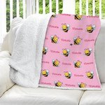Personalisierte niedliche Biene weiche Decke mit Namen Baby Dusche Kindertag Geburtstag Geschenk für Kinder Frauen Mädchen