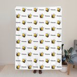 Personalisierte niedliche Biene weiche Decke mit Namen Baby Dusche Kindertag Geburtstag Geschenk für Kinder Frauen Mädchen