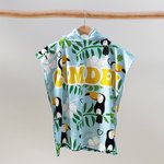 Personalised Quick Dry Sand Free Tropical Holiday Flamingos Hooded Beach Towel with Name Birthday Summer Gift for Kid