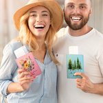 Personalized Pine Tree Wildflower Mr Mrs Leather Passport Holder with Name and Date Wedding Honeymoon Anniversary Gift for Couple Travel Lover