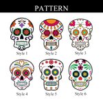 Personalized Sugar Skull Name Ceramic Succulent Planter Pot with Drainage and Bamboo Base Day of the Dead Halloween Gift for Family Friend