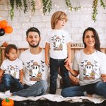 Personalized Cute Ghost Bat Kid Aldult T-shirt Baby Bodysuit Halloween Gift for Family Friend