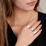 Personalized US State Shape Sterling Silver Ring with Love City Birthday Anniversary Wedding Gift for Women