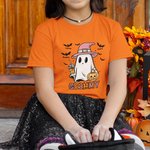 Personalized Cute Ghost Bat Kid Aldult T-shirt Baby Bodysuit Halloween Gift for Family Friend