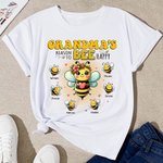 Personalized Multicolour Cute Bee Family 100% Cotton Adult Kid T-shirt with 1-10 Names Birthday Gift for Family