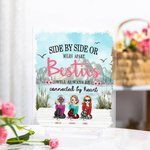 Henkilökohtainen Side by Side tai Miles Apart Besties on aina yhdistetty sydämen akryyli plaketti syntymäpäivä joululahja hänelle